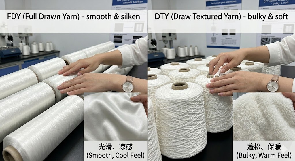 Different material types in 3D mesh fabric